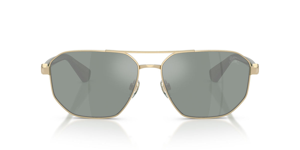 Burberry 0BE3166 110982 60 Light Gold/ Petrol Green Mirror Silver