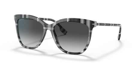 Burberry BE 4308 Check White/Black / Gradient Grey 56 / Plastic / Plastic
