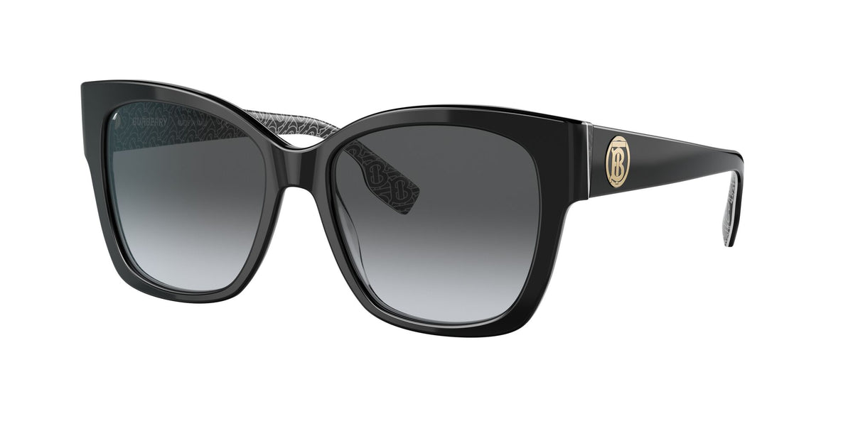 BE 4345 Burberry Ruth Black/Print Tb/Crystal 
Polar Grey Gradient 54 54 
Cr39 
Acetate 
Acetate