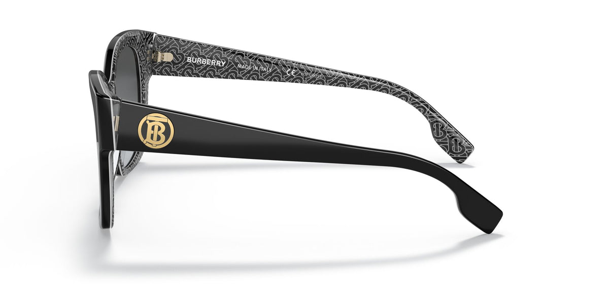 BE 4345 Burberry Ruth Black/Print Tb/Crystal 
Polar Grey Gradient 54 54 
Cr39 
Acetate 
Acetate