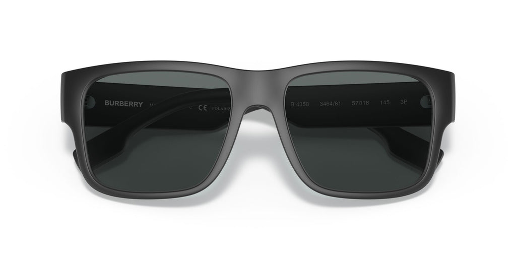 Burberry Knight 0BE4358 346481 57 Matte Black / Polarised Dark Grey 57 / Plastic / Plastic