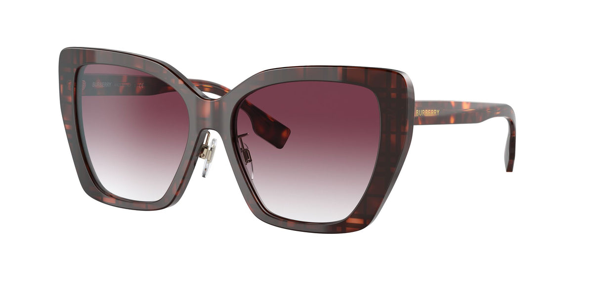 Burberry BE 4366F Top Check/Red Havana / Violet Gradient 55 / Plastic / Plastic