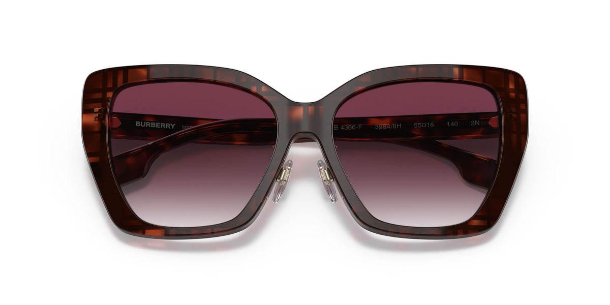 Burberry BE 4366F Top Check/Red Havana / Violet Gradient 55 / Plastic / Plastic
