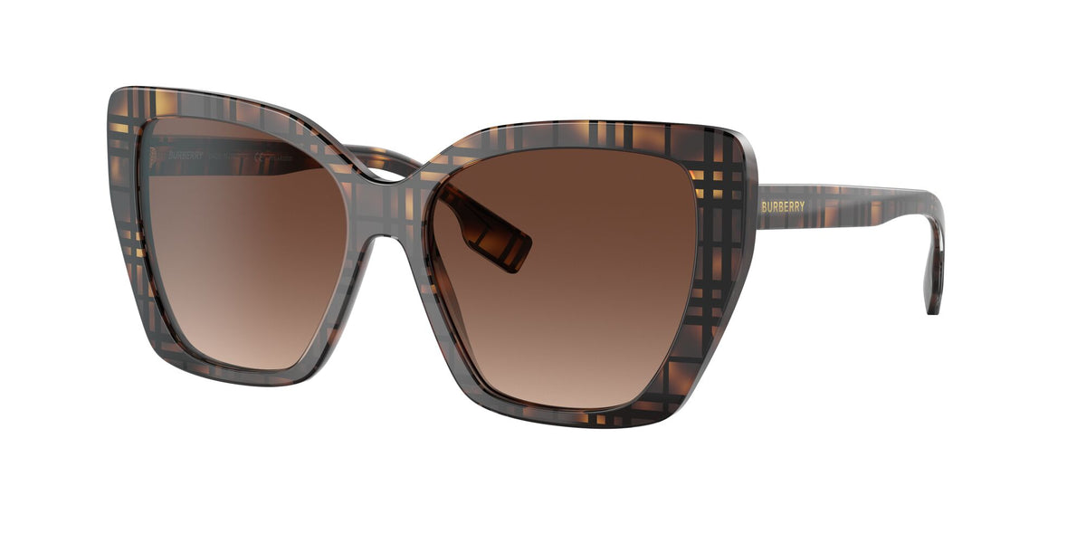 BE 4366 Burberry Tamsin Top Check/Havana 
Brown Gradient Polarised 55 55 
Cr39 
Acetate 
Acetate