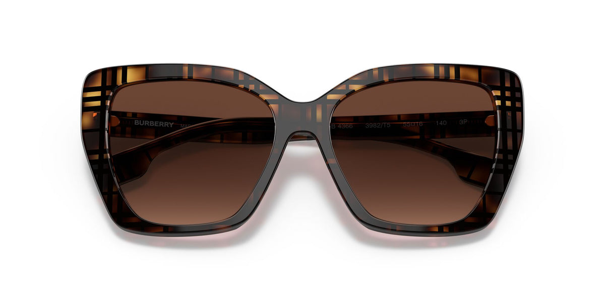 BE 4366 Burberry Tamsin Top Check/Havana 
Brown Gradient Polarised 55 55 
Cr39 
Acetate 
Acetate