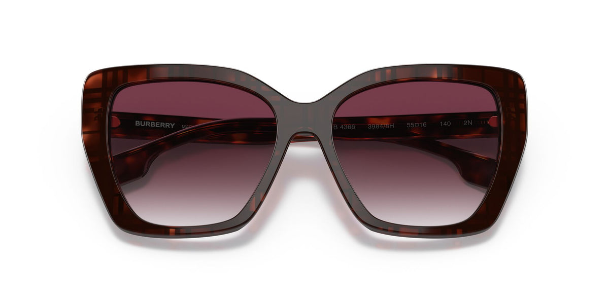 Burberry BE 4366 Top Check/Red Havana / Violet Gradient 55 / Plastic / Plastic