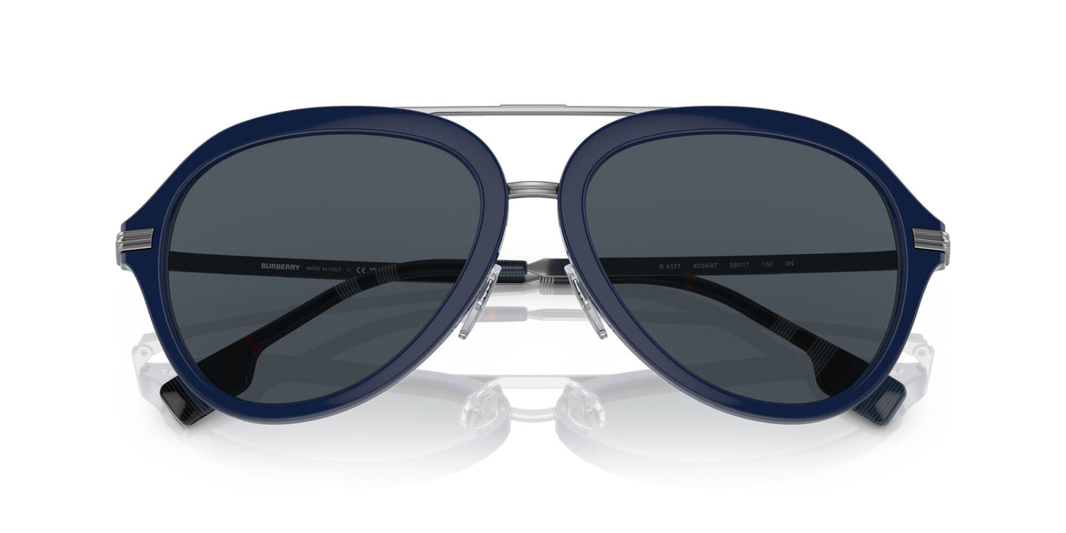 BE 4377 Burberry Jude Blue / Dark Grey 58 58 / Polyamide Bio / Injected / Metal