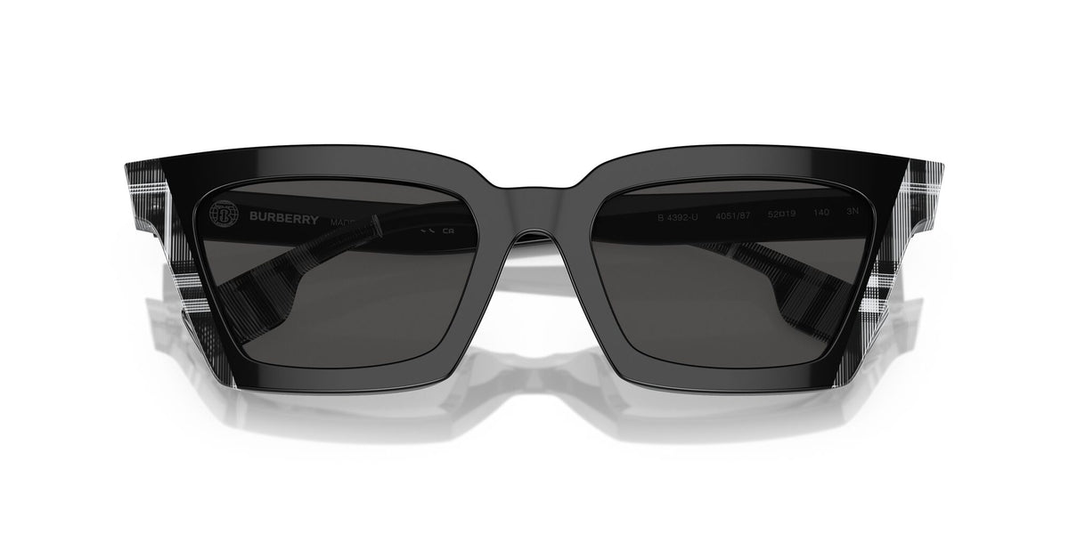 Burberry Briar 0BE4392U 405187 52 Black/Check White Black / Dark Grey 52 / Polyamide Bio / Acetate / Acetate