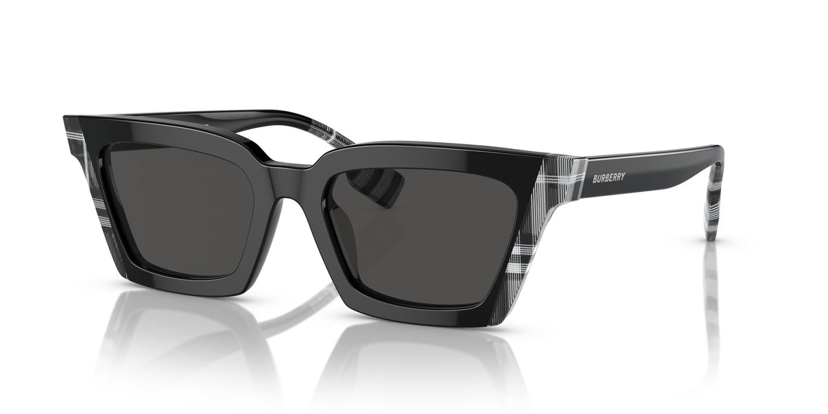 Burberry Briar 0BE4392U 405187 52 Black/Check White Black / Dark Grey 52 / Polyamide Bio / Acetate / Acetate