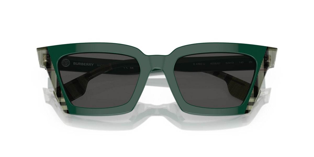Burberry Briar 0BE4392U 405687 52 Green Lens/Check Green Lens / Dark Grey 52 / Polyamide Bio / Acetate / Acetate