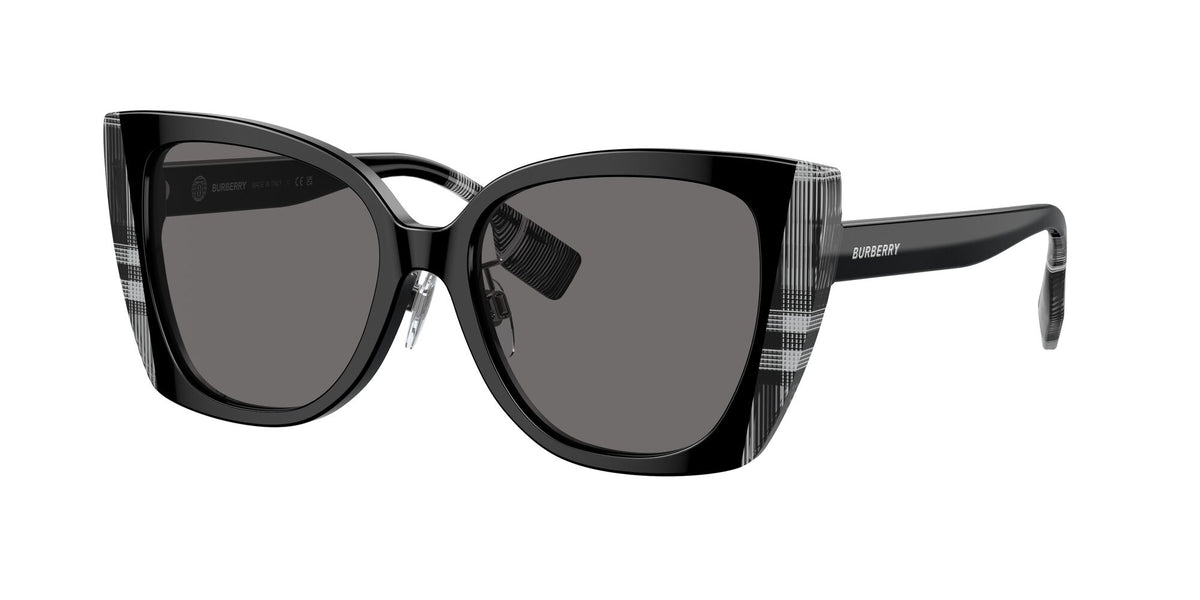 Burberry Meryl 0BE4393F 405181 54 Black/Check White Black 
Dark Grey Polarised 54 
Cr39 
Acetate 
Acetate