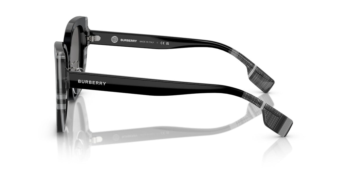 Burberry Meryl 0BE4393F 405181 54 Black/Check White Black 
Dark Grey Polarised 54 
Cr39 
Acetate 
Acetate