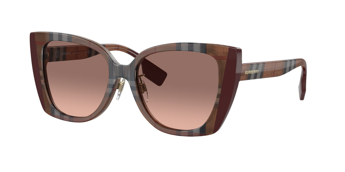 Burberry Meryl 0BE4393F 405413 54 Check Brown/Bordeaux / Pink Gradient Dark Brown 54 / Polyamide Bio / Acetate / Acetate