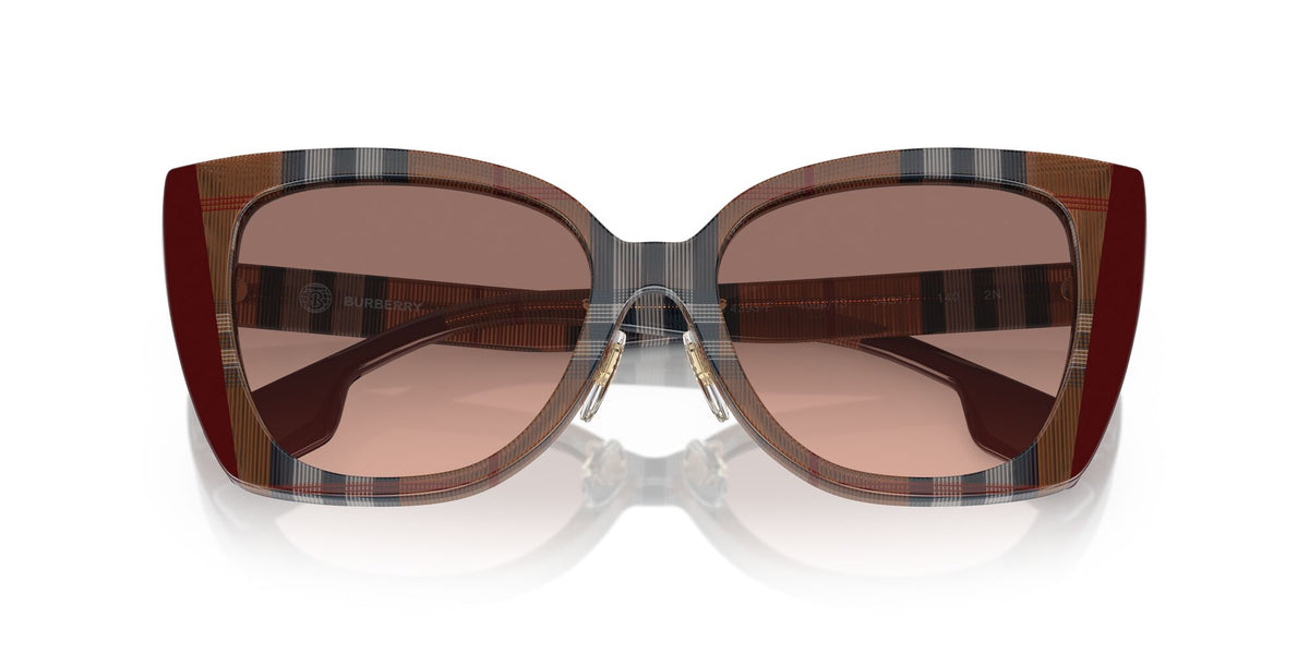 Burberry Meryl 0BE4393F 405413 54 Check Brown/Bordeaux / Pink Gradient Dark Brown 54 / Polyamide Bio / Acetate / Acetate