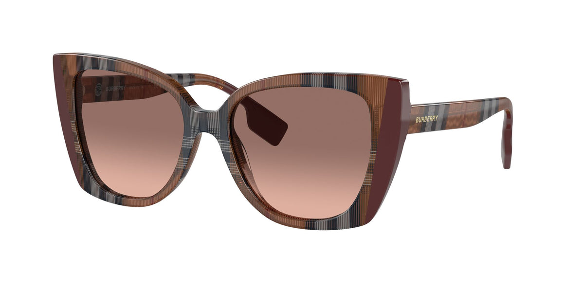 Burberry Meryl 0BE4393 405413 54 Check Brown/Bordeaux / Pink Gradient Dark Brown