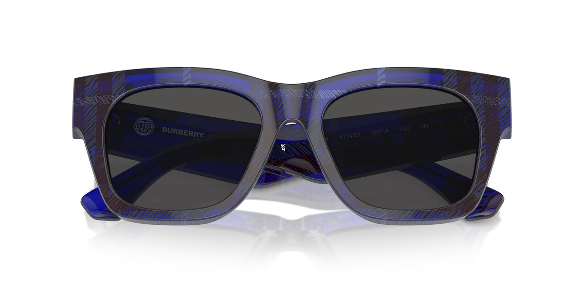 Burberry  0BE4424 411487 52 Check Blue / Dark Grey