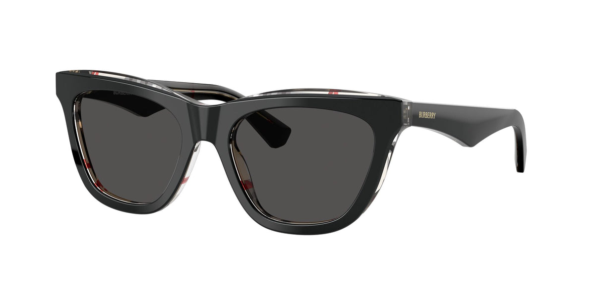 Burberry  0BE4435F 412187 53 Top Black On Vintage Check/ Dark Grey