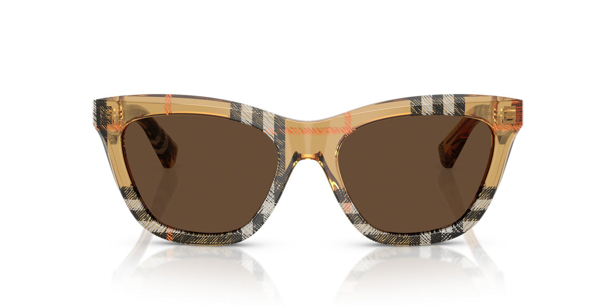 Burberry  0BE4435F 414673 53 Check Sand/ Dark Brown