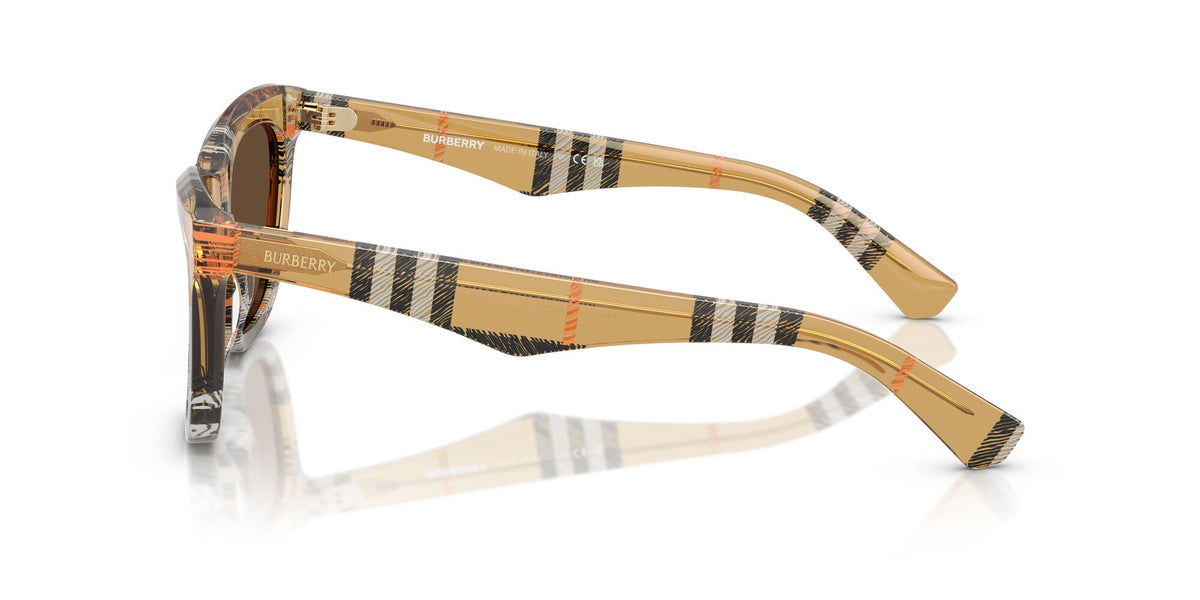 Burberry  0BE4435F 414673 53 Check Sand/ Dark Brown