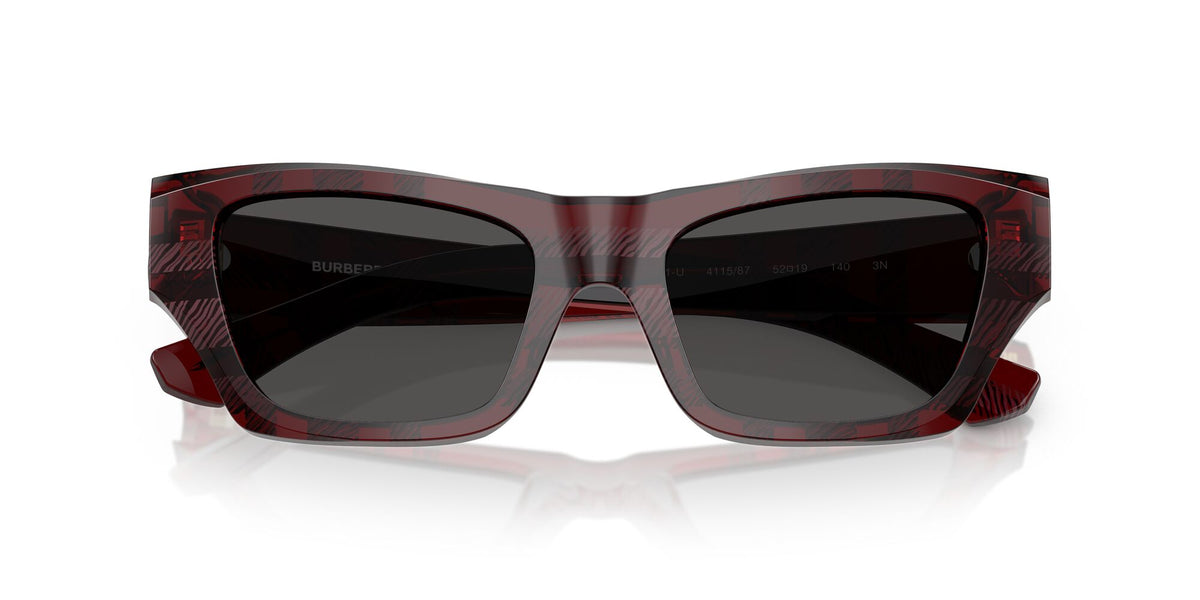 Burberry  0BE4441U 411587 52 Check Red/ Dark Grey