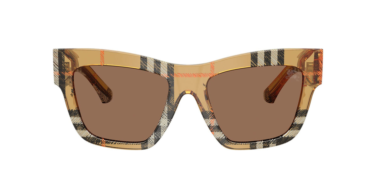Burberry 0BE4449F 414673 53 Check Sand/ Dark Brown