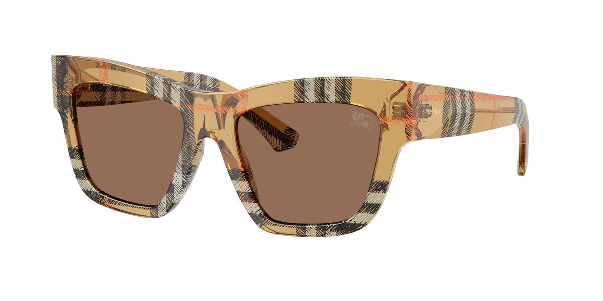 Burberry 0BE4449F 414673 53 Check Sand/ Dark Brown