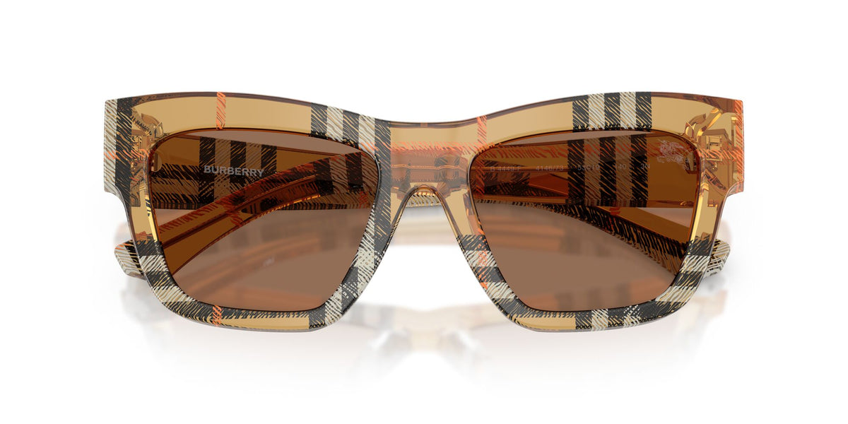 Burberry 0BE4449F 414673 53 Check Sand/ Dark Brown