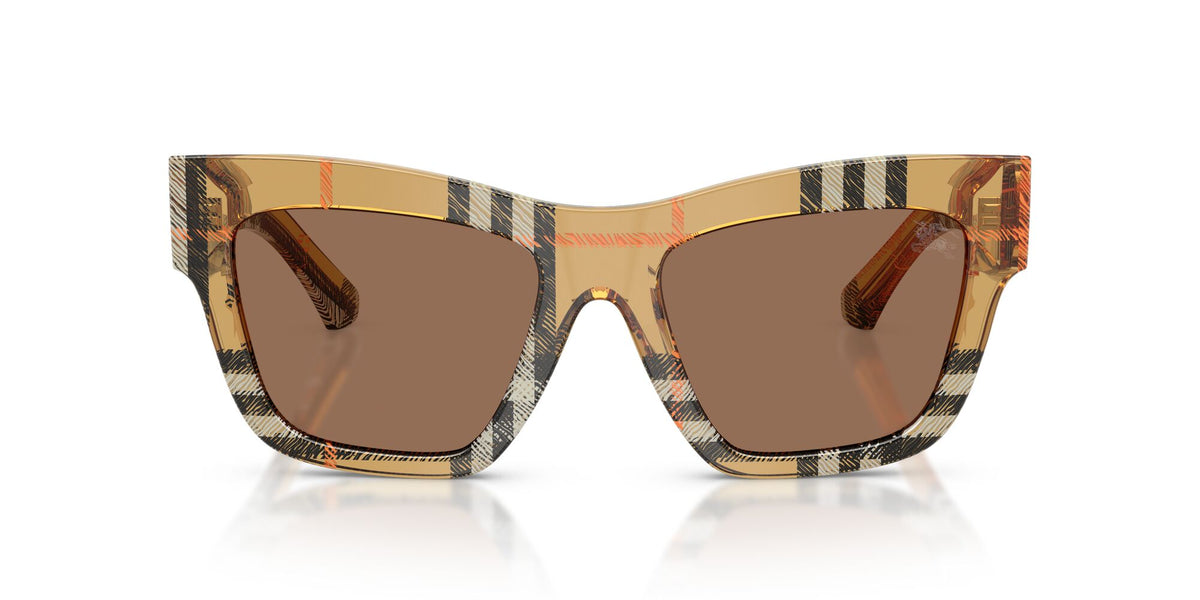 Burberry 0BE4449F 414673 53 Check Sand/ Dark Brown