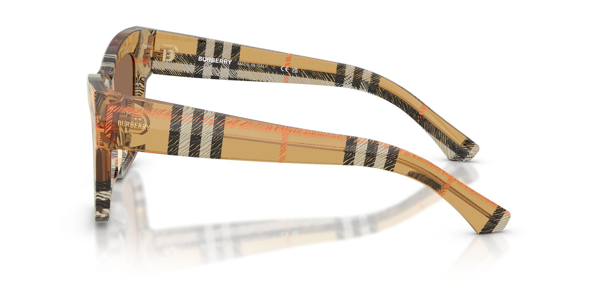 Burberry 0BE4449 414673 53 Check Sand/ Dark Brown