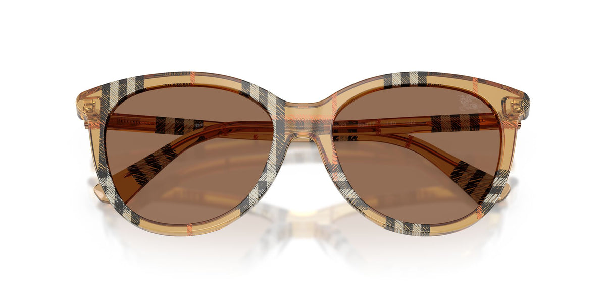 Burberry 0BE4455F 416373 55 Check Sand/ Dark Brown