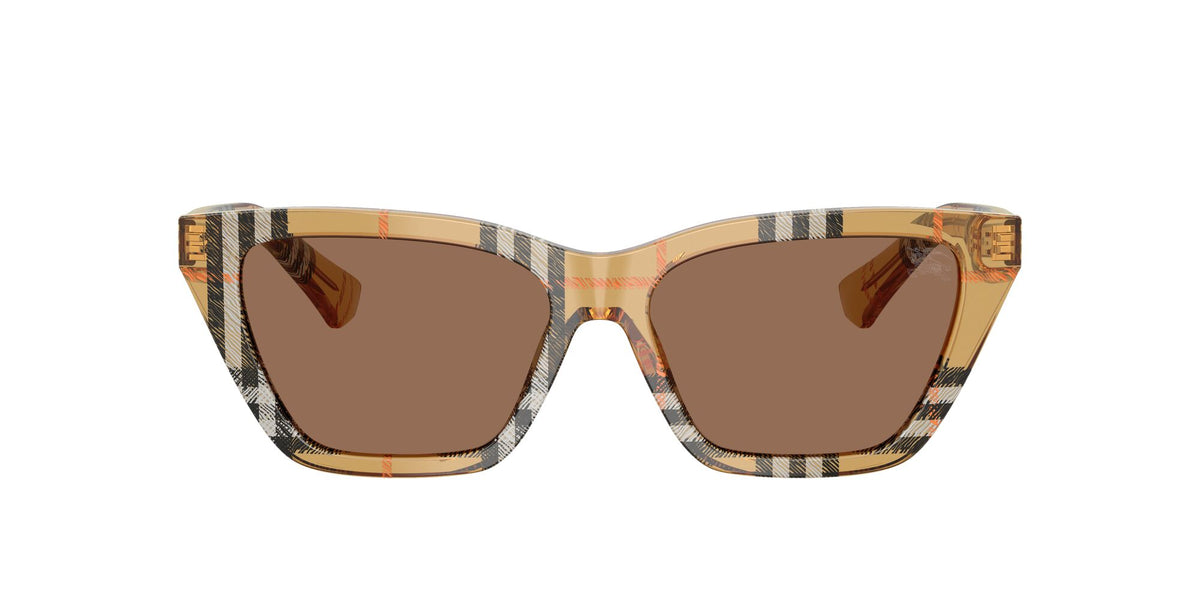 Burberry 0BE4468F 416373 54 Check Sand/ Dark Brown