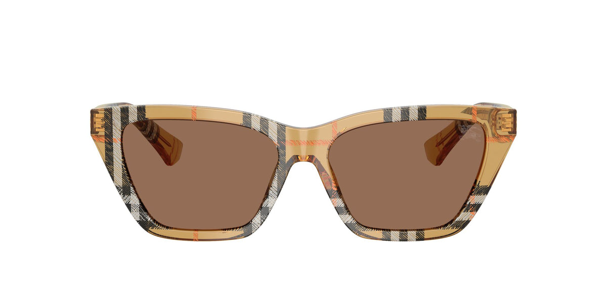Burberry 0BE4468 416373 54 Check Sand/ Dark Brown