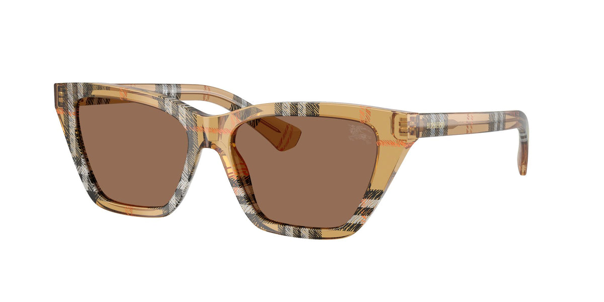 Burberry 0BE4468 416373 54 Check Sand/ Dark Brown