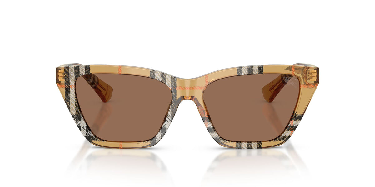 Burberry 0BE4468 416373 54 Check Sand/ Dark Brown