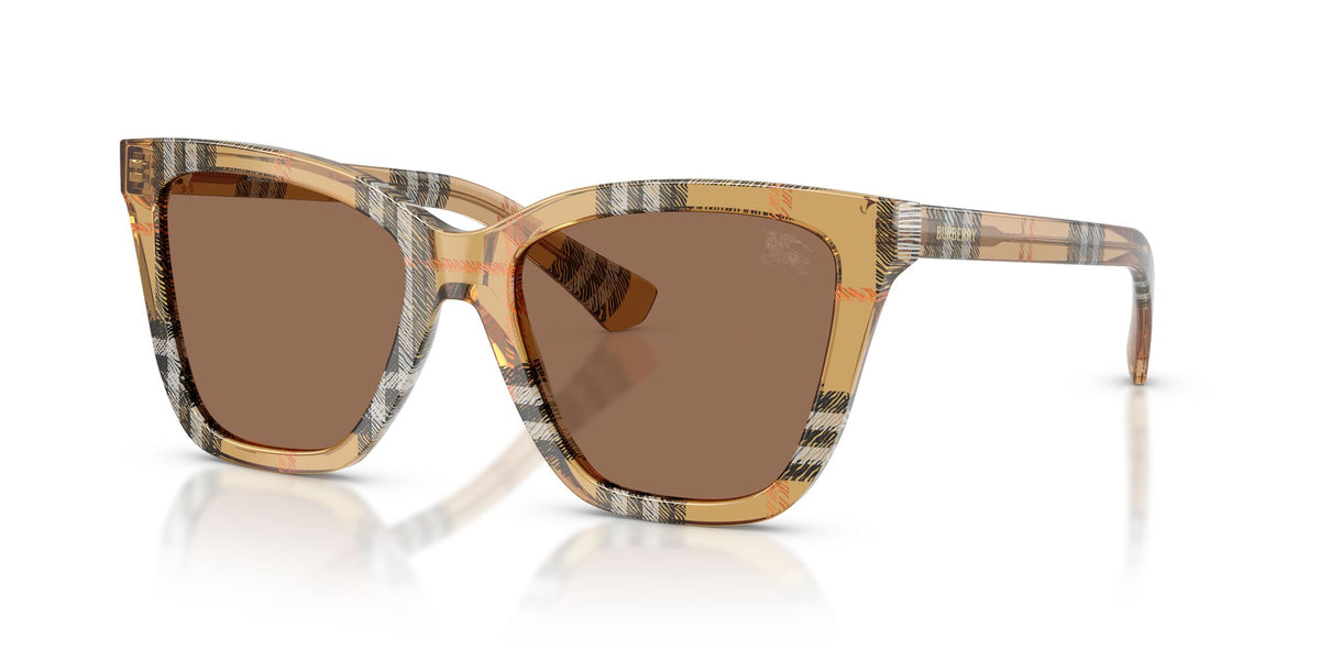 Burberry 0BE4470F 416373 54 Check Sand/ Dark Brown