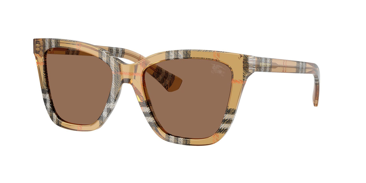 Burberry 0BE4470 416373 54 Check Sand/ Dark Brown