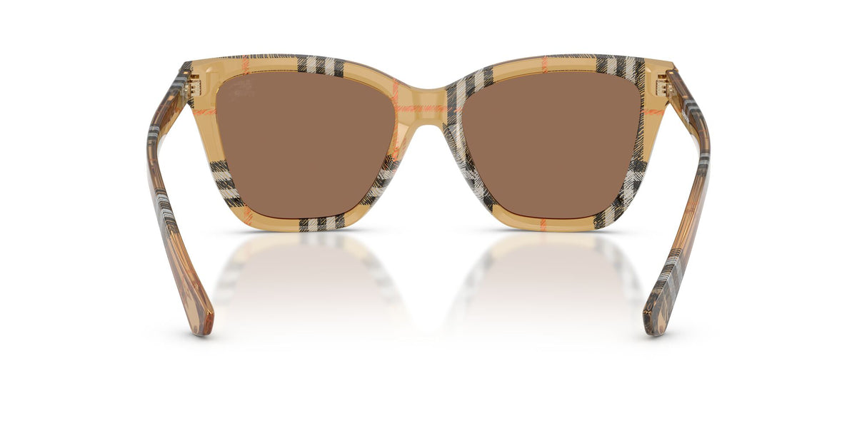 Burberry 0BE4470 416373 54 Check Sand/ Dark Brown