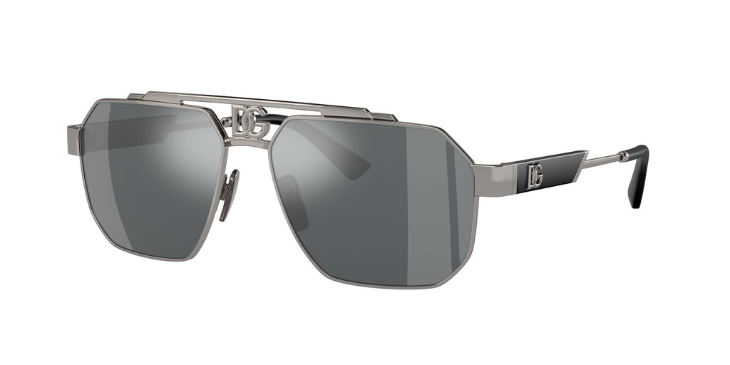 Dolce & Gabbana 0DG2294 04/6G 59 Gunmetal/ Light Grey Mirror Black 59 / Polycarbonate / Steel / Metal