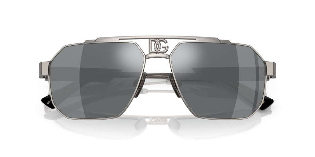 Dolce & Gabbana 0DG2294 04/6G 59 Gunmetal/ Light Grey Mirror Black 59 / Polycarbonate / Steel / Metal