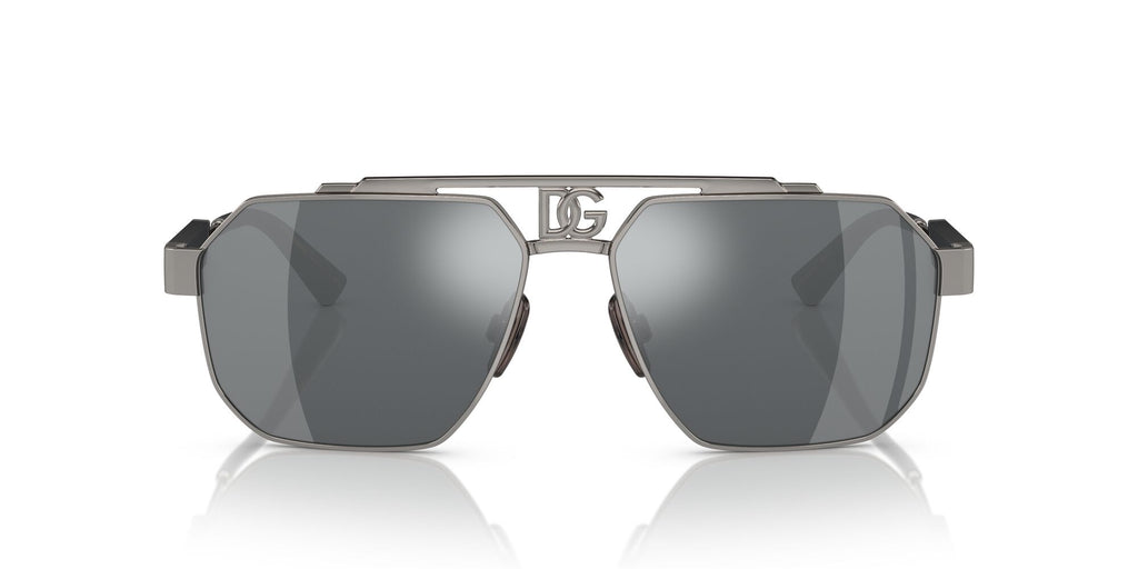 Dolce & Gabbana 0DG2294 04/6G 59 Gunmetal/ Light Grey Mirror Black 59 / Polycarbonate / Steel / Metal