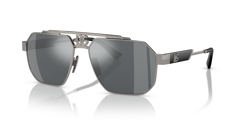 Dolce & Gabbana 0DG2294 04/6G 59 Gunmetal/ Light Grey Mirror Black 59 / Polycarbonate / Steel / Metal