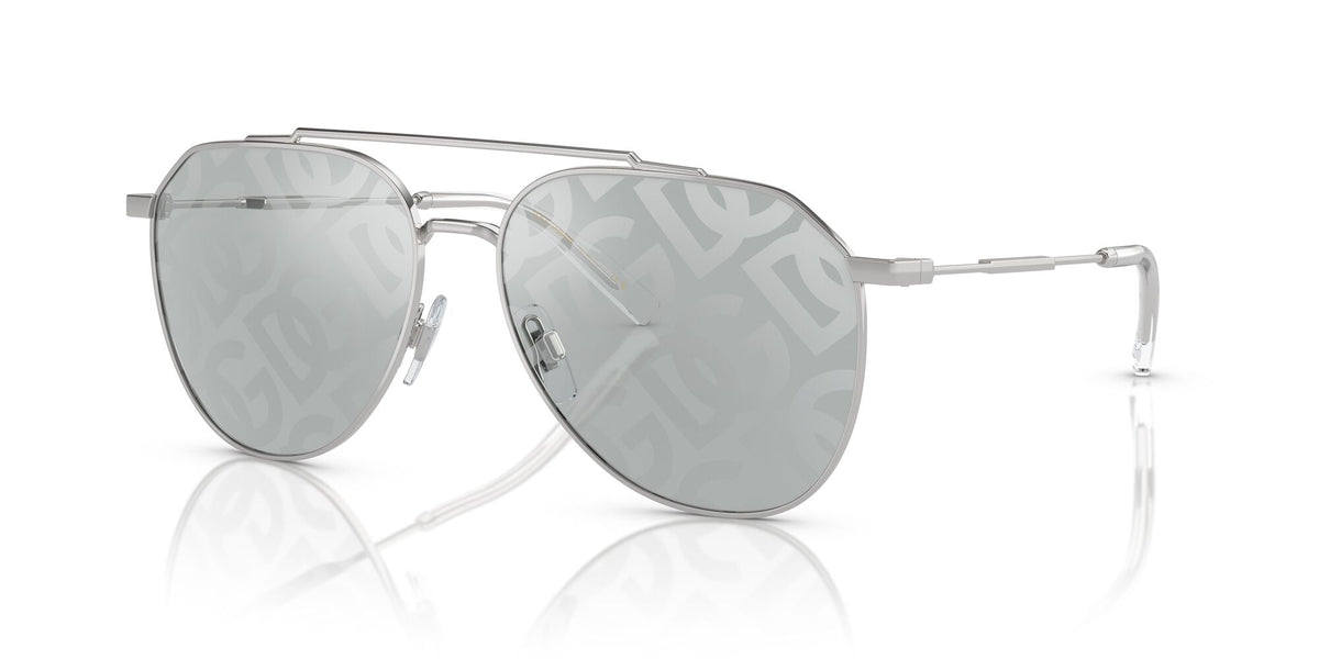 Dolce & Gabbana 0DG2296 05/AL 58 Silver/ Light Grey Tampo Mirror Dg Cross 58 / Polyamide / Steel / Metal