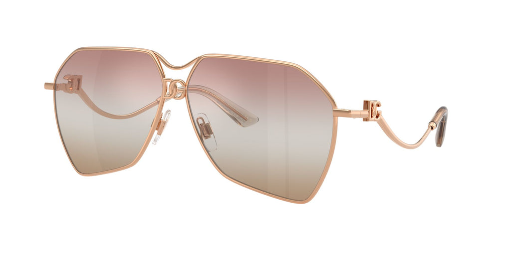 Dolce & Gabbana 0DG2326 1298EL 62 Rose Gold/ Pink Gradient Brown Mirror