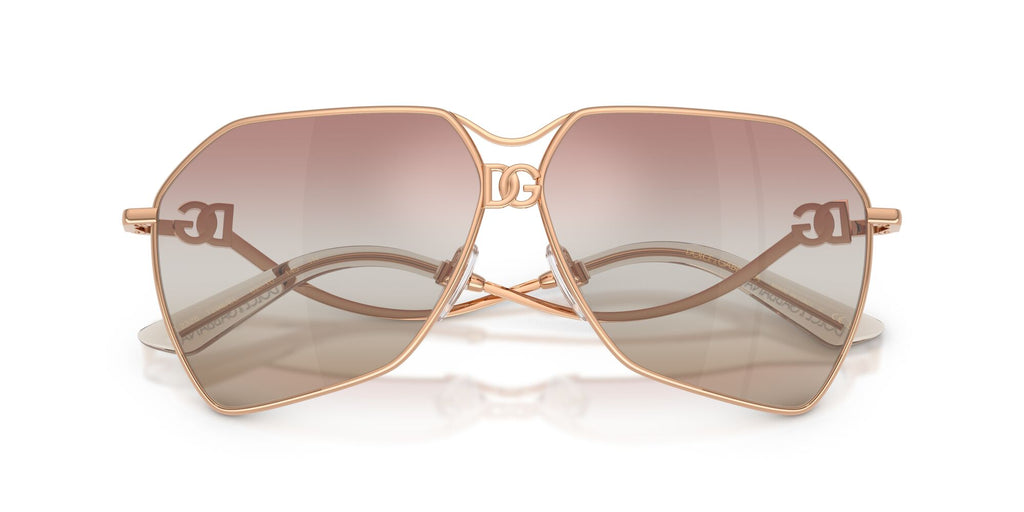 Dolce & Gabbana 0DG2326 1298EL 62 Rose Gold/ Pink Gradient Brown Mirror