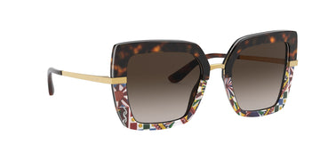 Dolce & Gabbana 0DG4373F 327813 52 Havana/Print Carretto/ Brown Gradient Dark Brown 52 / Plastic