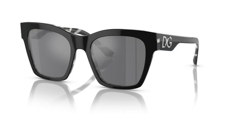 Dolce & Gabbana 0DG4384 33726G 53 Black On Zebra/ Grey Mirror Black 53 / Polyamide / Acetate / Acetate