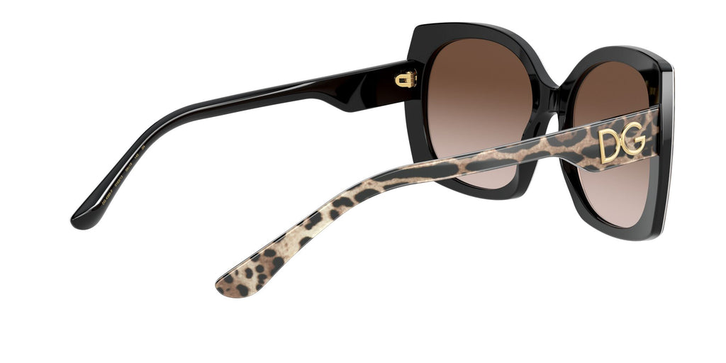 Dolce & Gabbana 0DG4385F 316313 58 Leo Brown On Black/ Brown Gradient Dark Brown 58 / Plastic