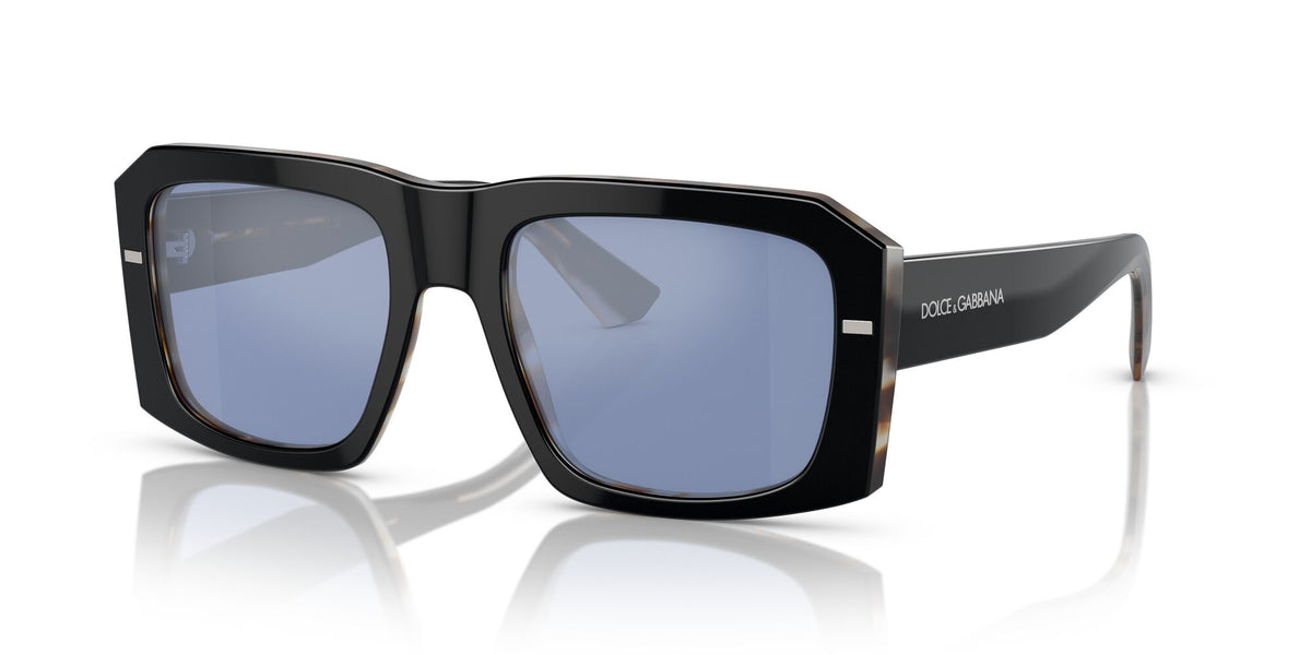 Dolce & Gabbana 0DG4430F 34031U 54 Black On Grey Havana/ Light Blue Mirror Silver 54 / Polyamide / Acetate / Acetate