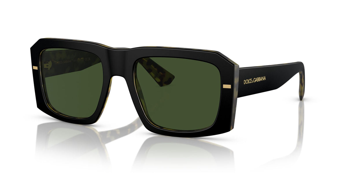 Dolce & Gabbana 0DG4430F 340471 54 Matte Black On Yellow Havana/ Dark Green 54 / Polyamide / Acetate / Acetate