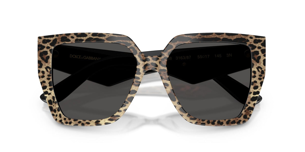 Dolce & Gabbana 0DG4438 316387 55 Leo Brown On Black/ Dark Grey